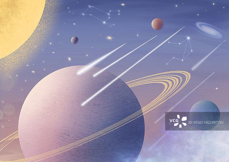 宇宙行星梦幻插画图片素材