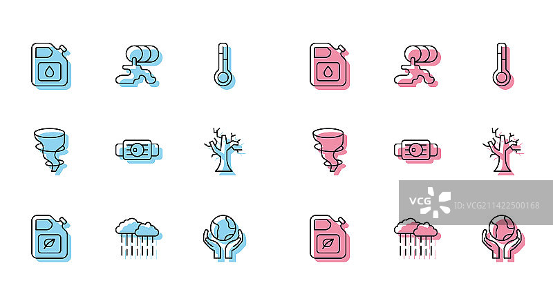 生物燃料罐和带雨的云朵图片素材