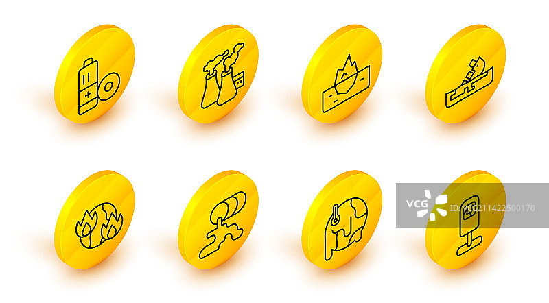 垃圾桶全球变暖油桶系列图片素材