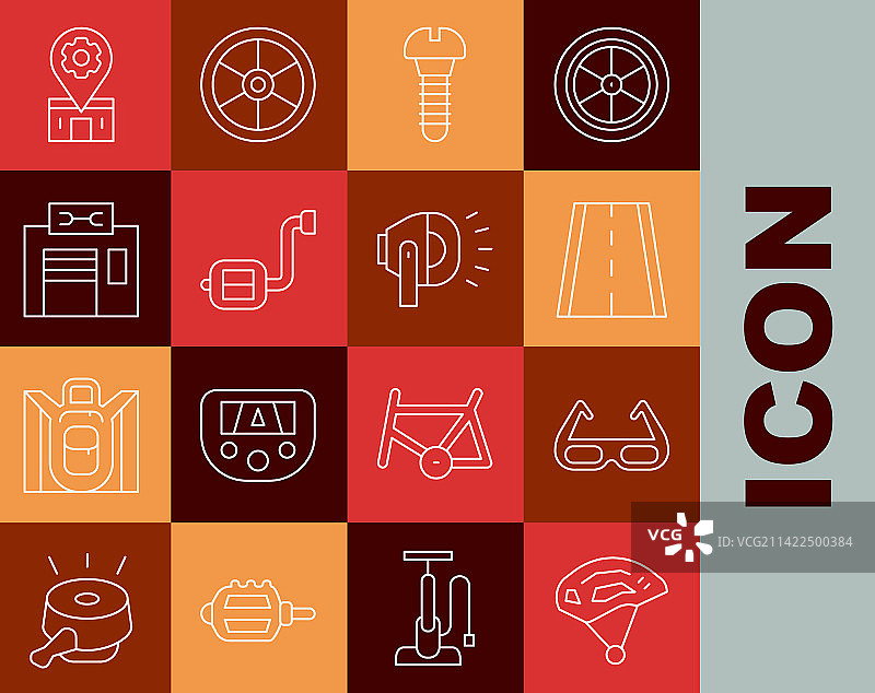 自行车头盔、骑行运动、太阳镜线条元素图片素材