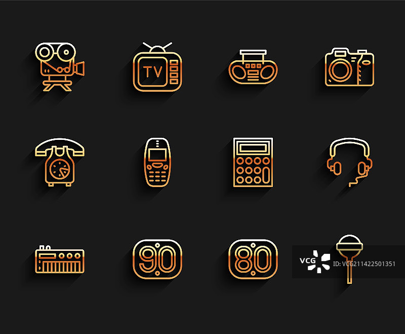 合成器、90年代复古电影图片素材