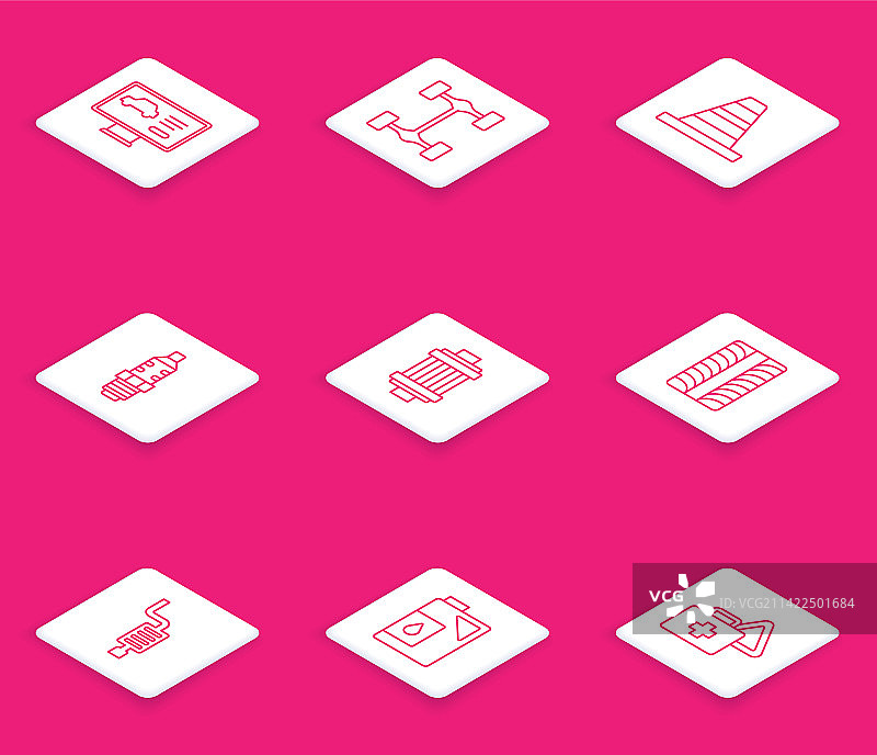 线条集：汽车底盘诊断图片素材