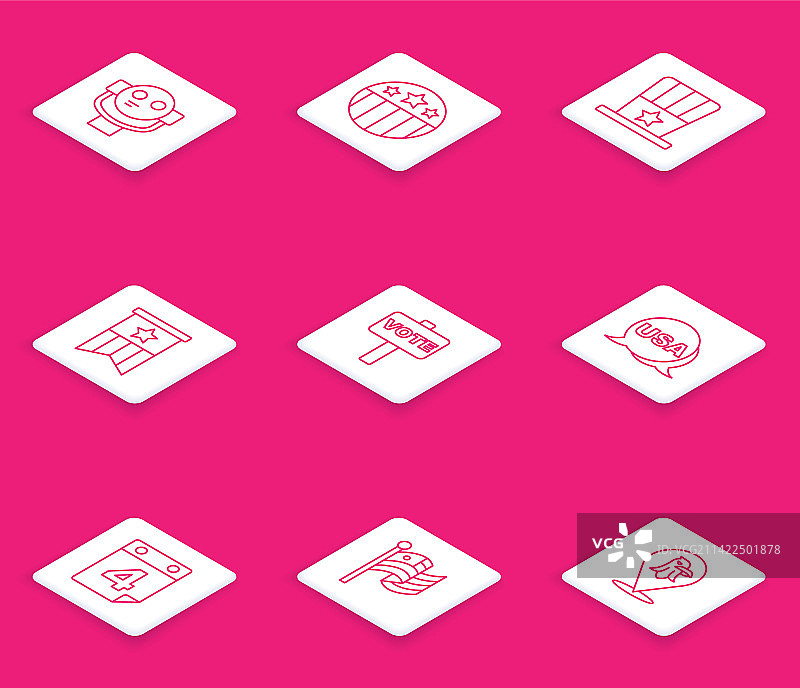 游客望远镜星星奖章线条组合图片素材