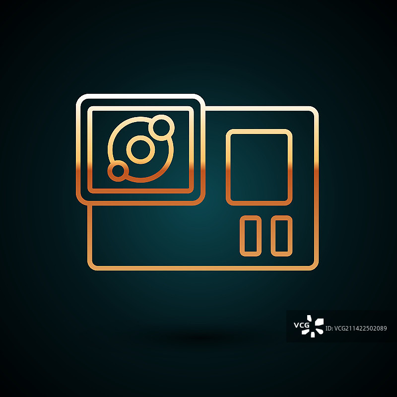 金色线条运动极限相机图标图片素材