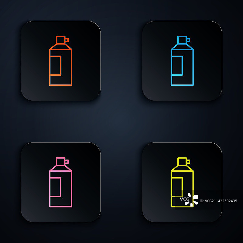 彩色霓虹灯线条气雾罐装搅打奶油图片素材