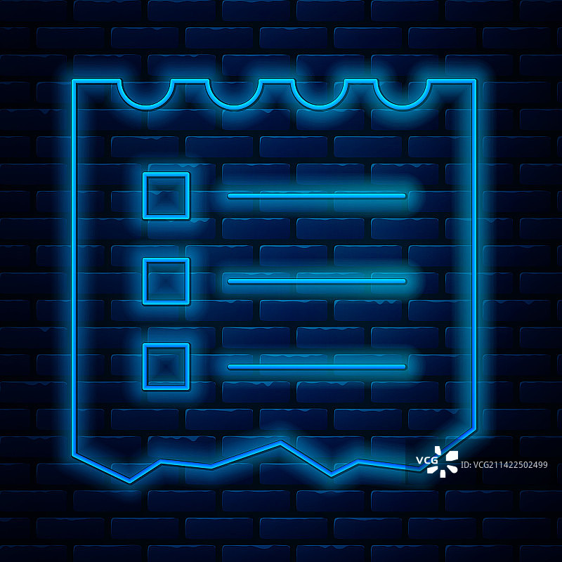 发光霓虹线条购物清单图标图片素材