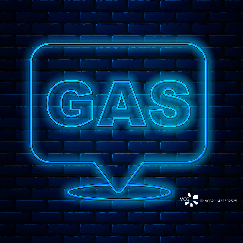 发光的霓虹灯线条位置与汽油或天然气图片素材