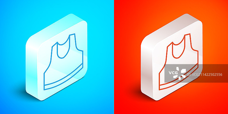 蓝色背景上的2.5D线条内衣图标图片素材