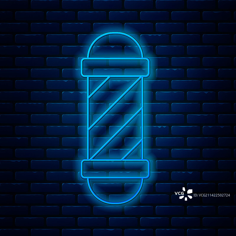 发光霓虹灯经典理发店标志图片素材