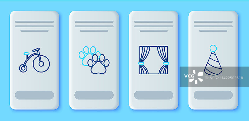 爪印窗帘复古自行车图案图片素材