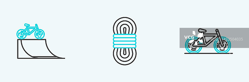 街道自行车坡道和攀爬绳索图片素材