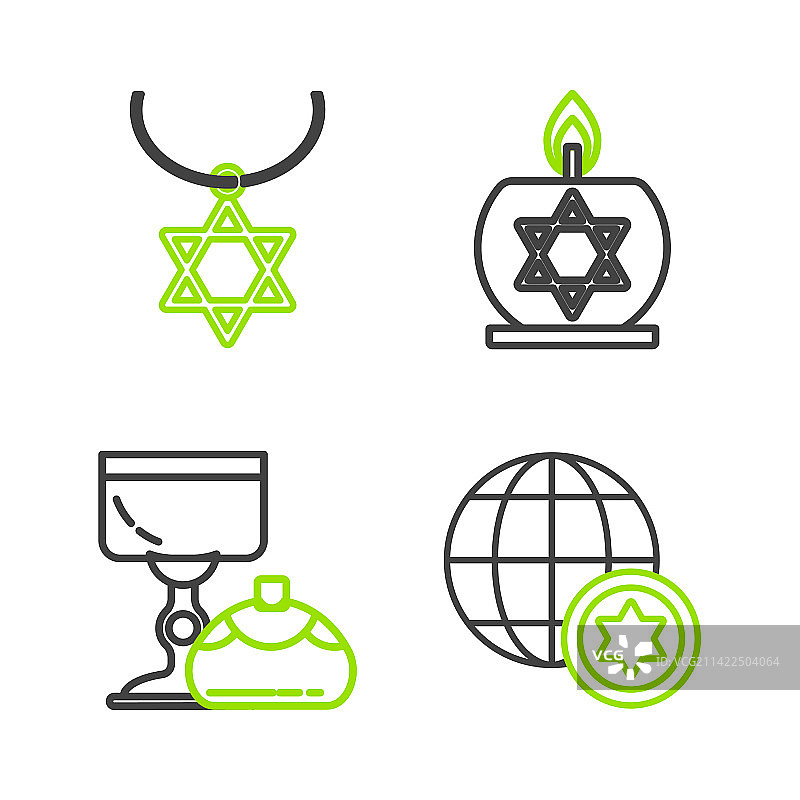 地球仪和以色列犹太圣杯图片素材