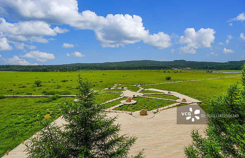 中国河北承德塞罕坝七星湖湿地公园景观图片素材