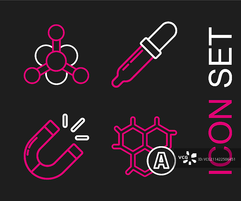 化学公式磁铁吸管线条图片素材