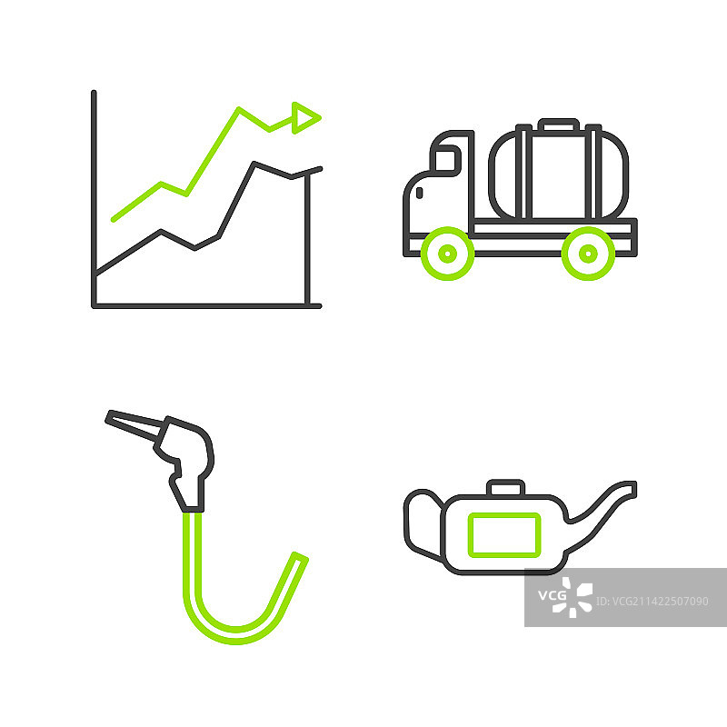 机油罐汽油泵线条组合图片素材
