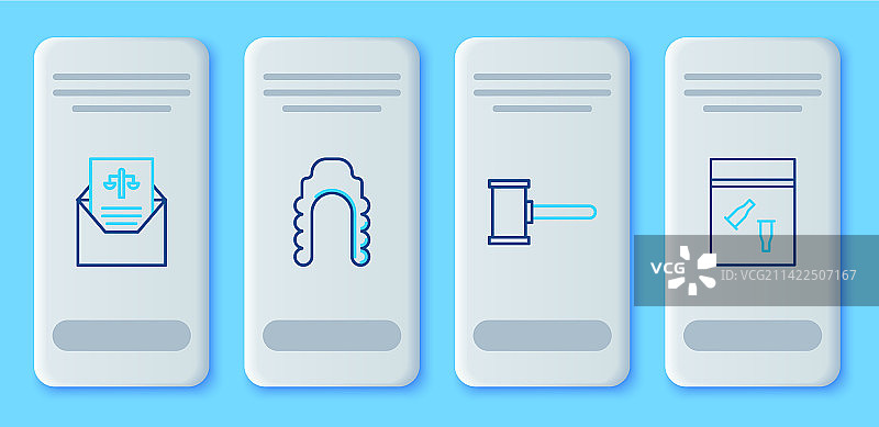 法官假发、法槌、传票与证据图片素材