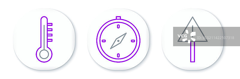 三角形感叹号气象学线条组合图片素材