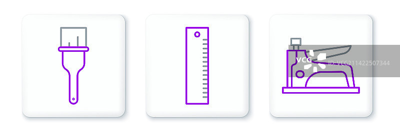 建筑用订书机与油漆刷图片素材