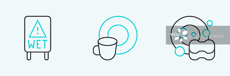 洗碗和湿地板图标图片素材