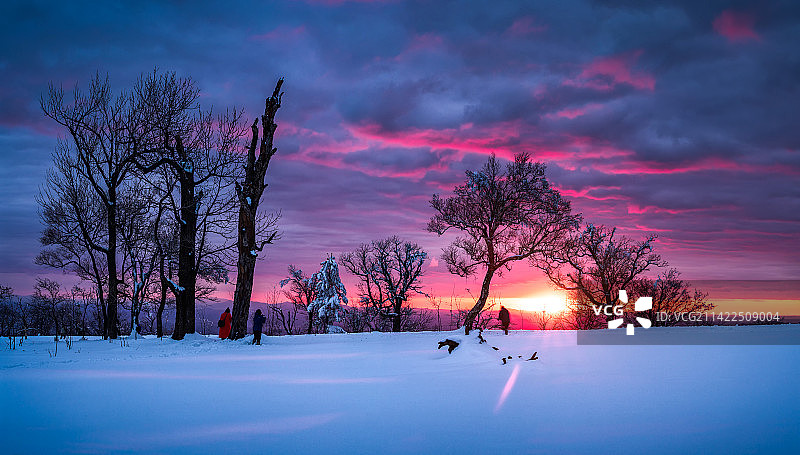 方正湖落日图片素材