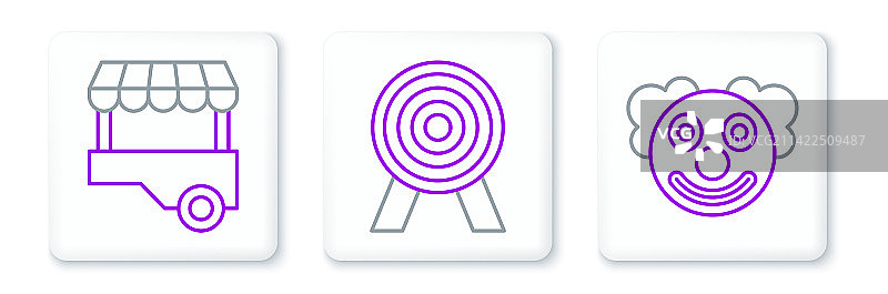 小丑头像、快餐车线条组合图片素材