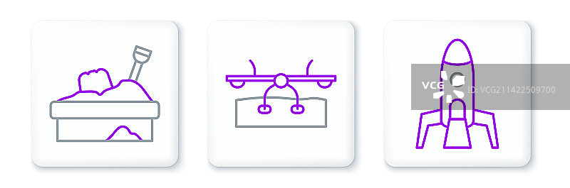 火箭飞船、沙箱和跷跷板组合图片素材