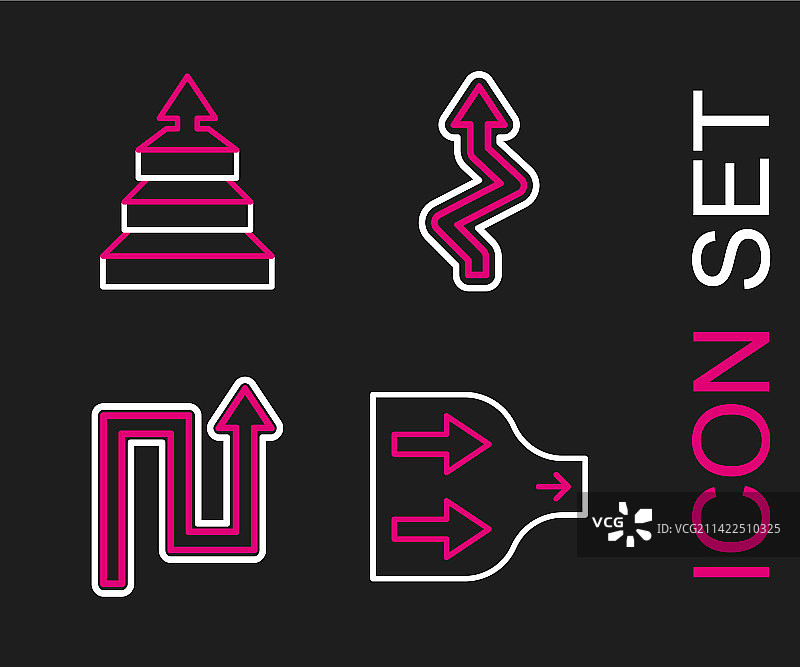 箭头金字塔图表信息图线条组合图片素材