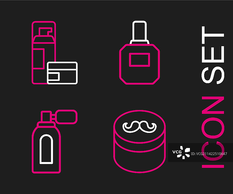 发用啫喱须后水线性图标图片素材