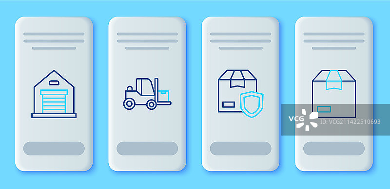 线条素材：叉车卡车运输安全图片素材
