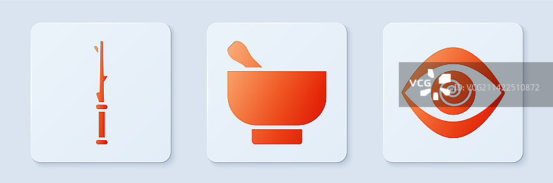 魔法研钵、研杵和魔杖图片素材