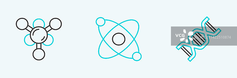 DNA符号分子和原子图标素材图片素材