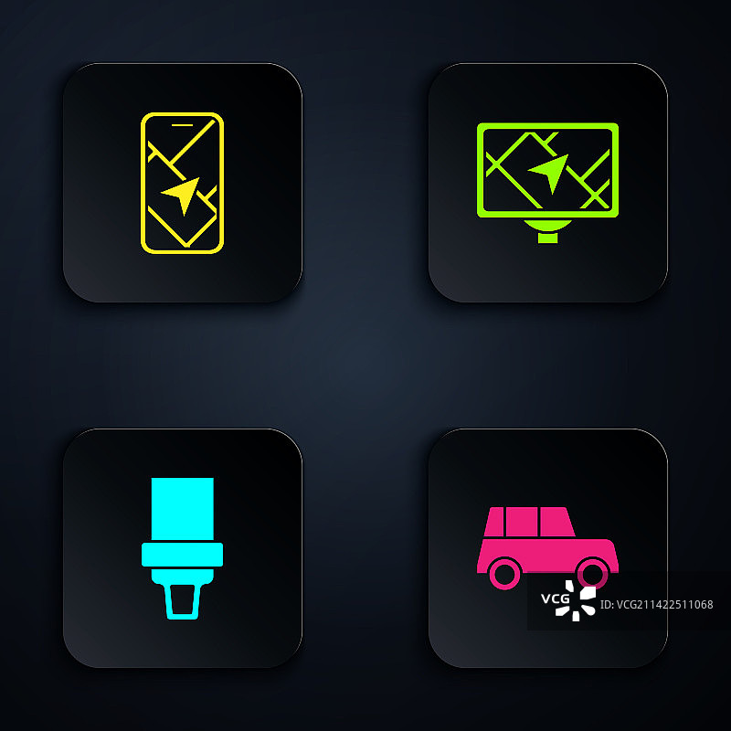 汽车城市地图导航安全带和GPS套装图片素材