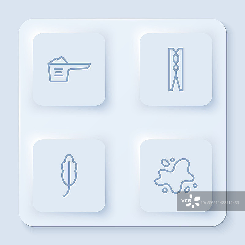 洗衣粉衣夹羽毛线条组合图片素材