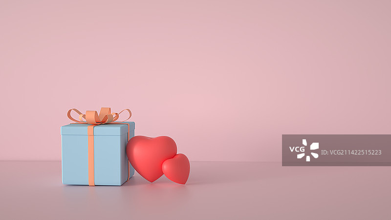 3D渲染爱心场景图图片素材