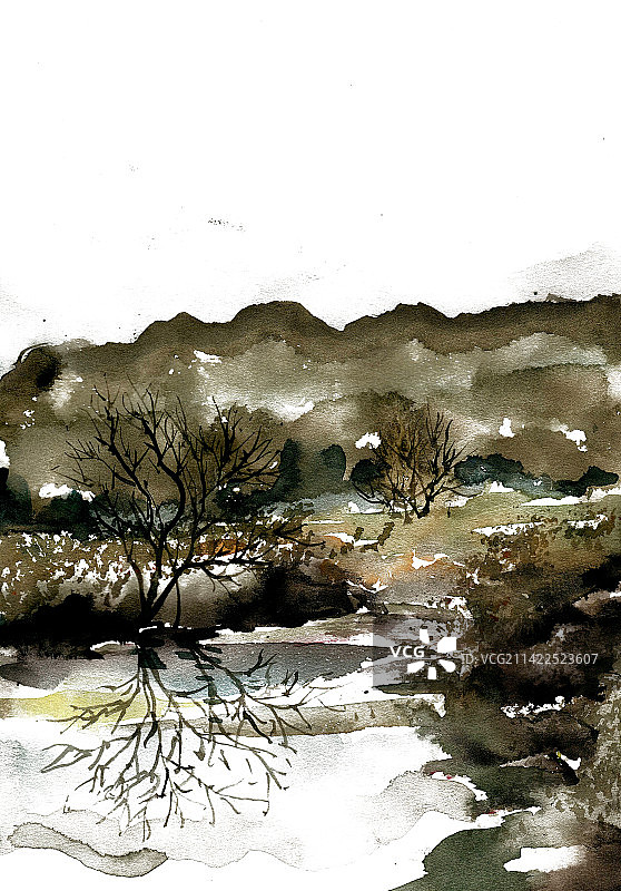 冬天的河流图片素材