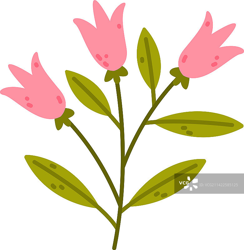 粉色花苞树枝花卉图案图片素材