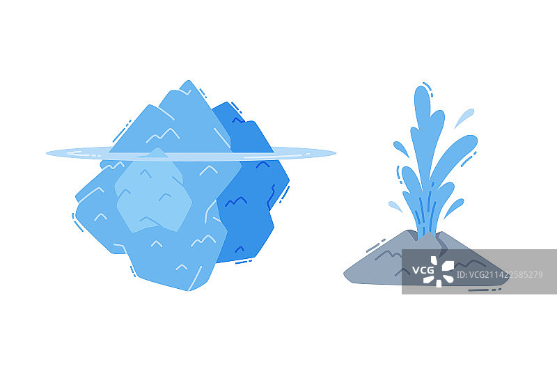 喷涌而出的纯净有机水图片素材