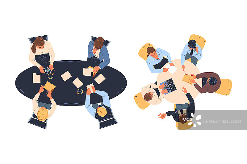 男女办公室职员团队合作图片素材