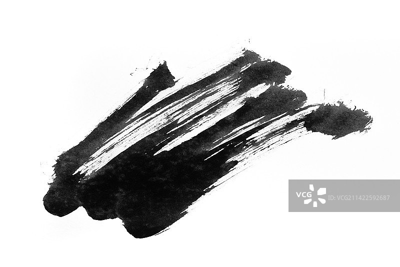 白色背景上的墨水毛笔笔刷图片素材