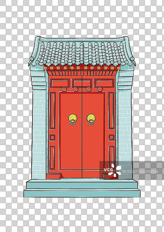 国潮风格门庭图片素材