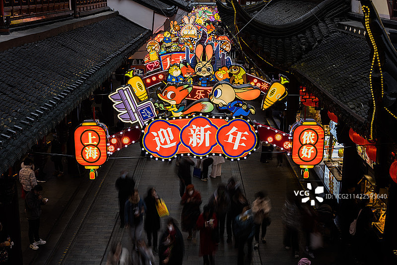 上海豫园灯会夜景图片素材