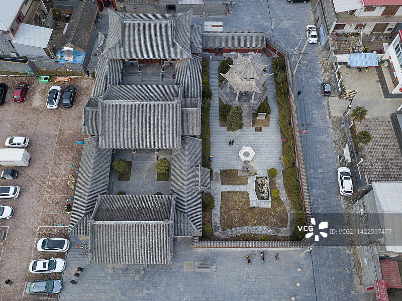 全国重点文物保护单位回銮碑、河南省濮阳澶渊之盟纪念馆航拍图片素材