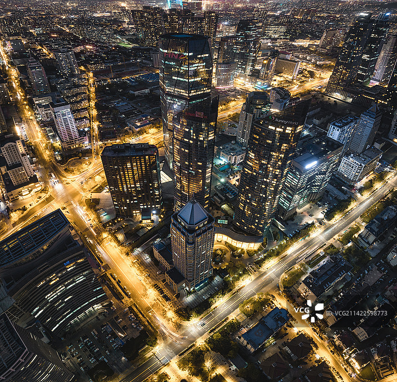夜色浮山湾建筑群图片素材