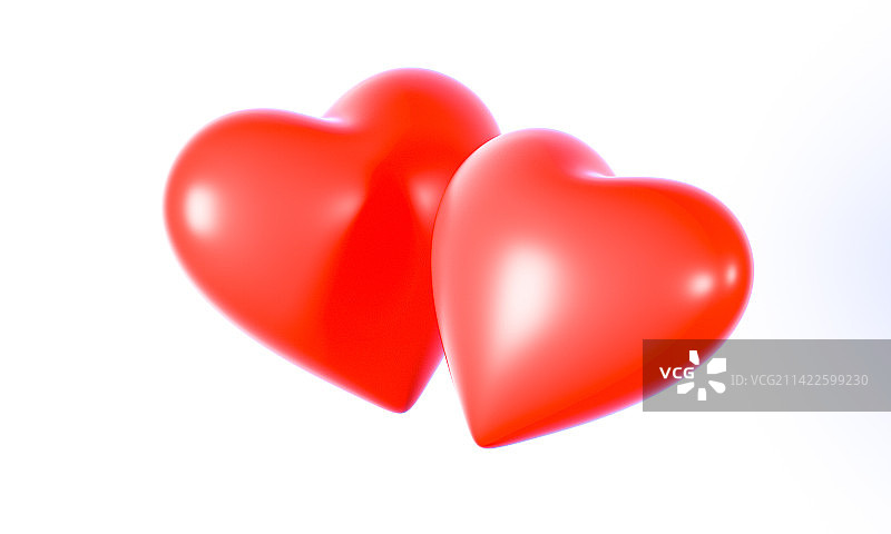 3D渲染红色爱心图片素材