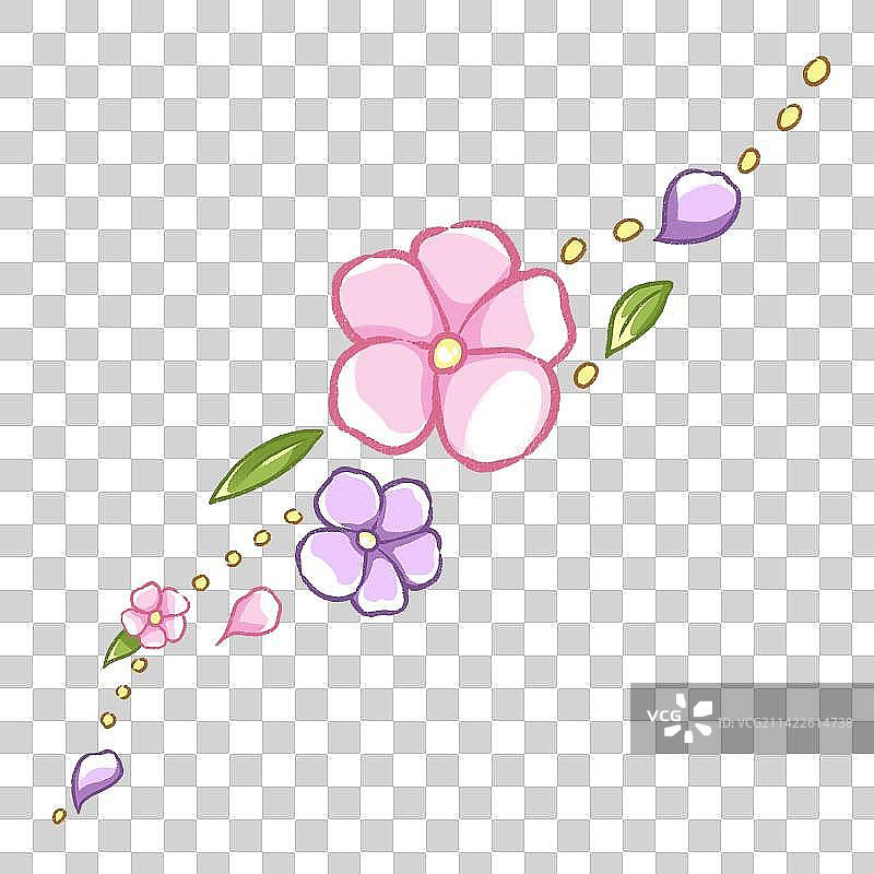 春季雨水、惊蛰、春分节气花朵元素图片素材