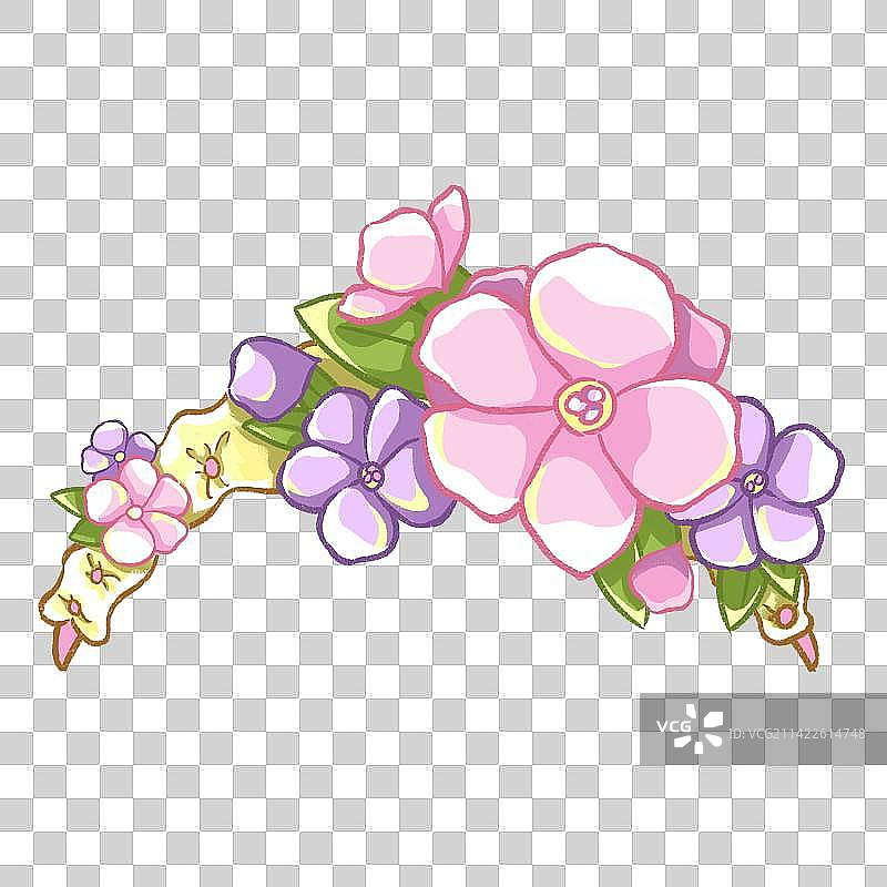 春季雨水、惊蛰、春分节气花朵发夹饰品元素图片素材