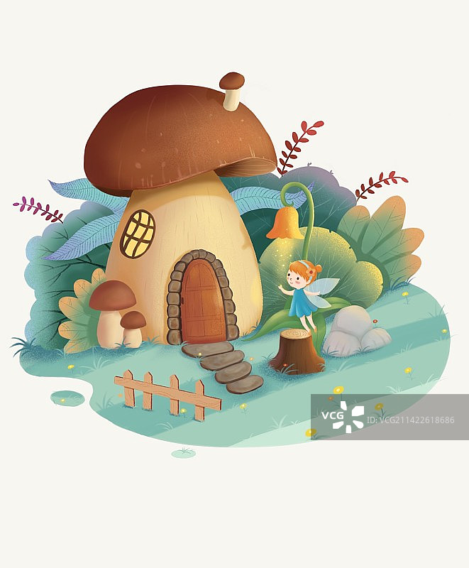 植物小场景插画图片素材