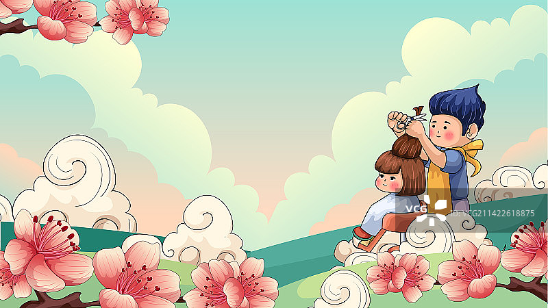 二月二龙抬头剪发理发春天图片素材