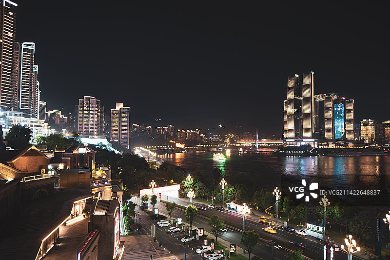 重庆南滨路夜景图片素材