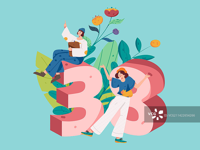 3.12国际妇女节职业女性扁平人物矢量概念运营手绘插画图片素材
